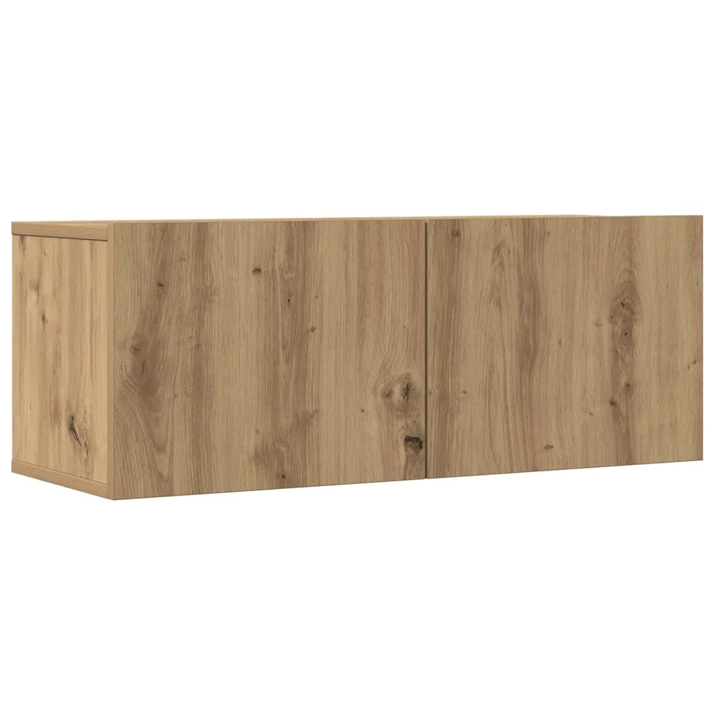 Mobili TV a Parete 2 pz-Credenza per TV sospesa Rovere Artigianale 80x30x30 cm