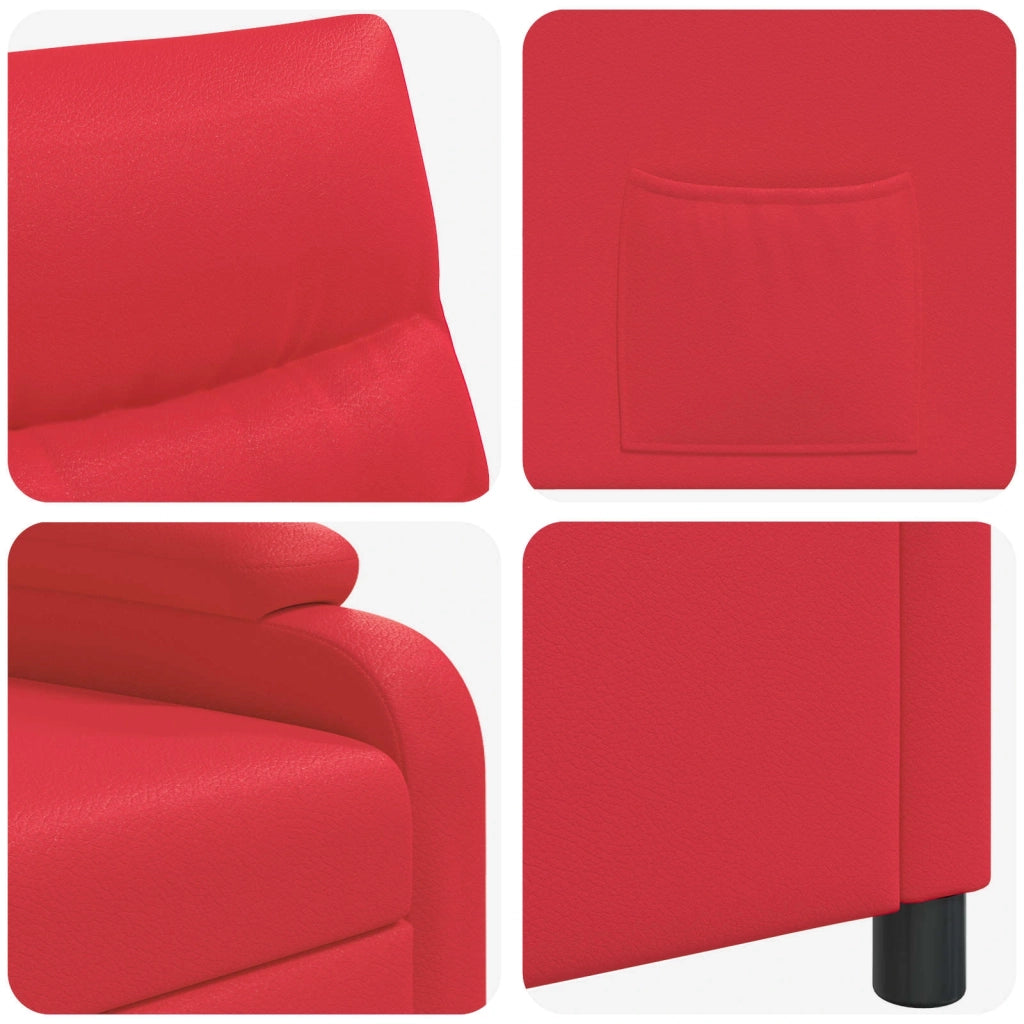 Divano Sedia-Poltrona reclinabile Rosso Similpelle 797817