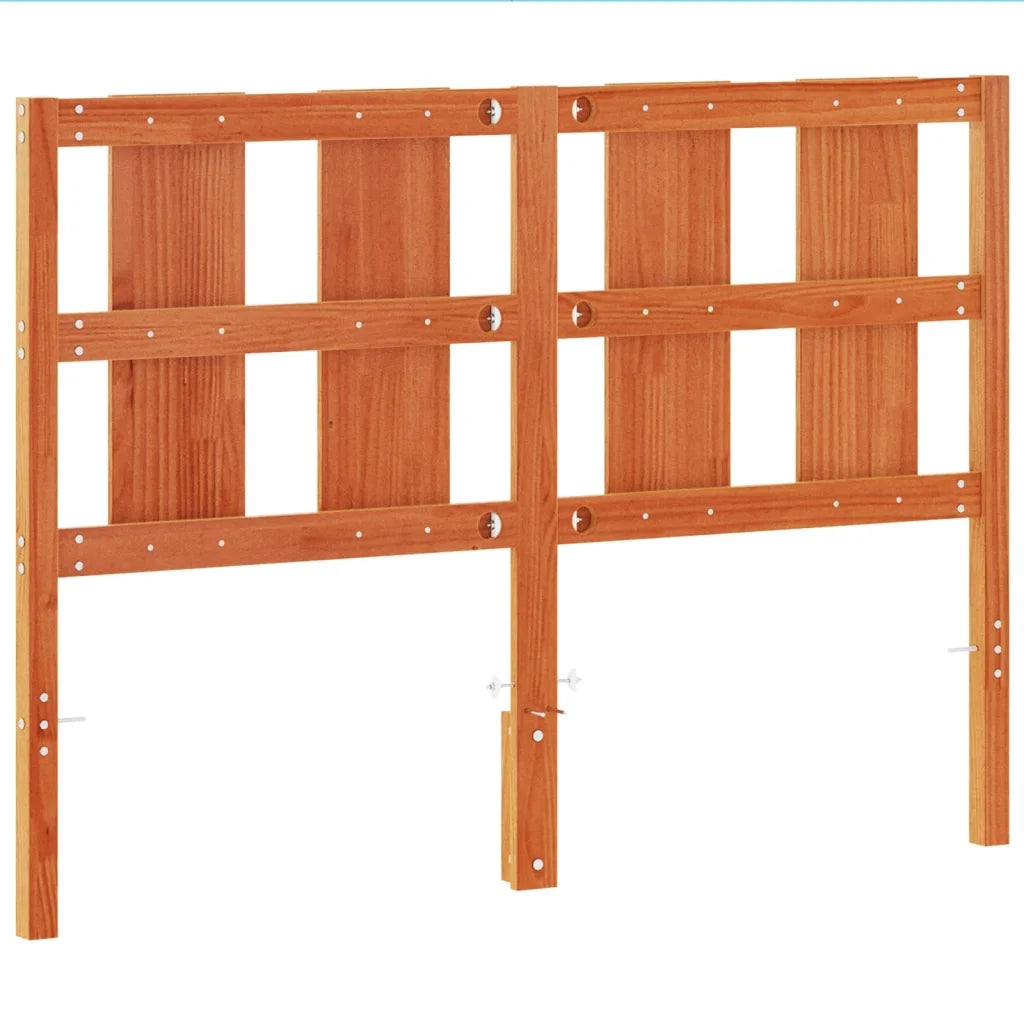 Testiera-Testata-Testiera Decorativa Marrone Cera 135 cm in Legno Massello di Pino 530013