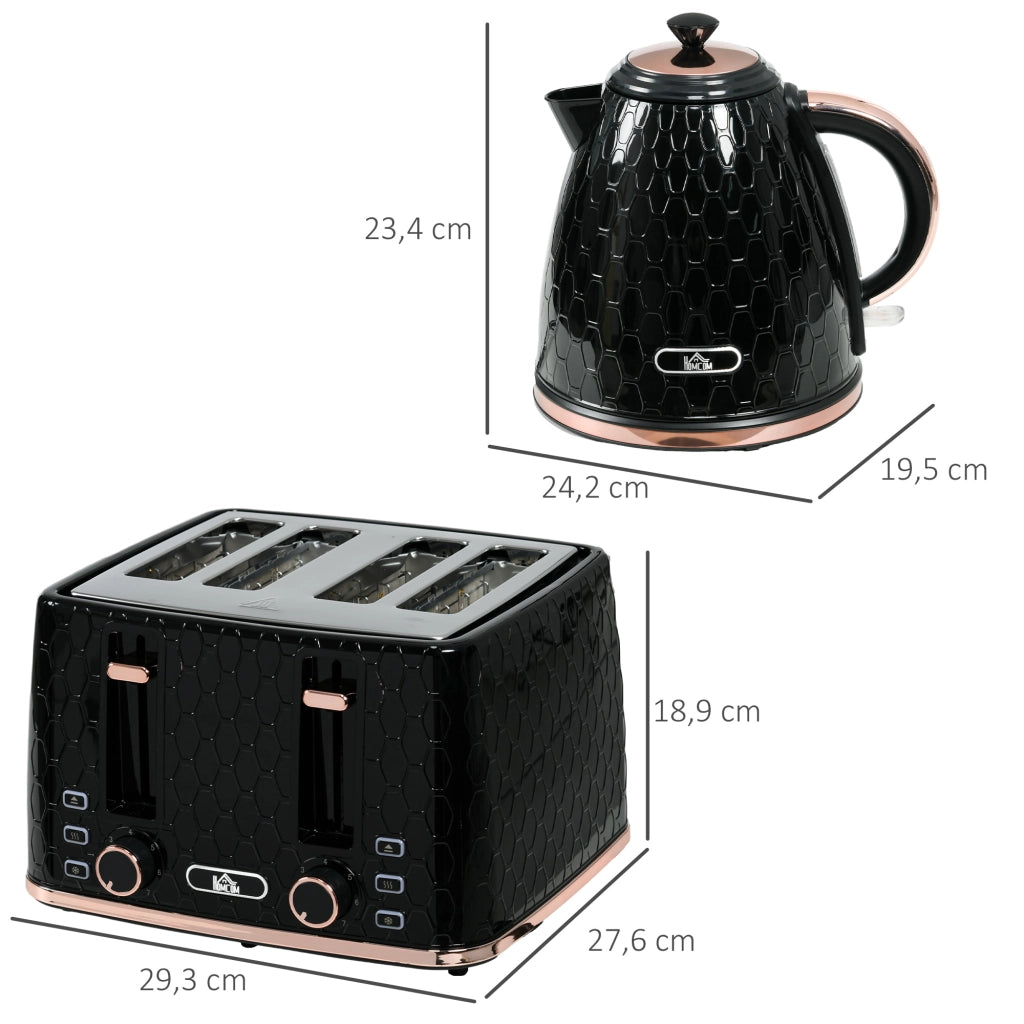 Set Cucina 2 in 1 ¨C Minimal ¨C Nero, Plastica, Toaster e Bollitore