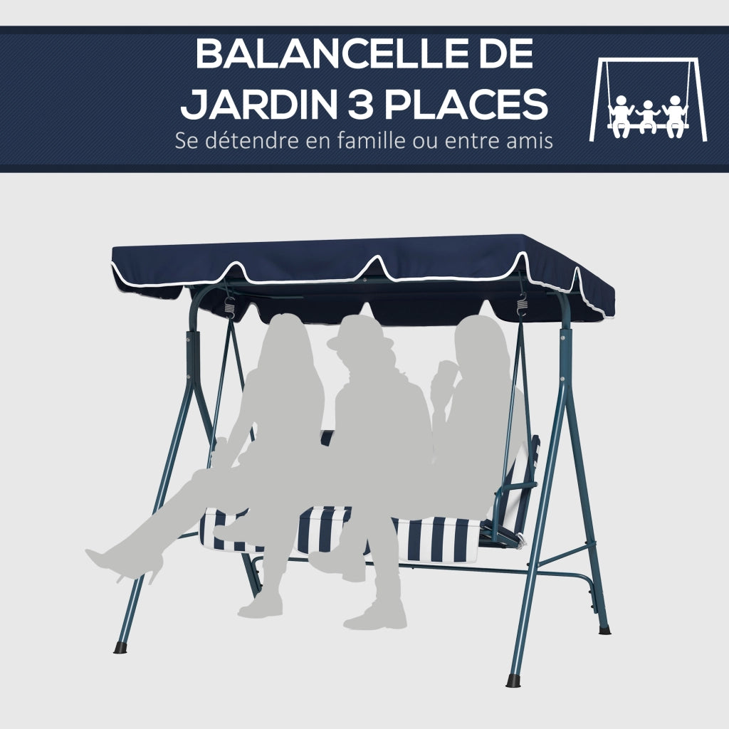 Divano da Giardino 3 Posti ¨C Minimal ¨C Grigio Polipropilene Nero