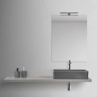 Mensolone bagno 140 cm grigio cemento per lavabo da appoggio Master