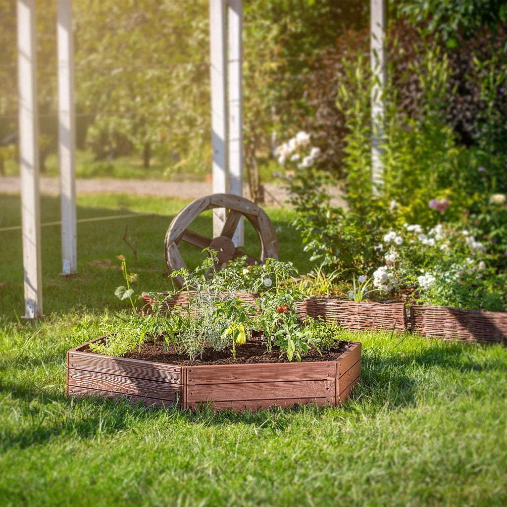 Aiuola rialzata per ortaggi KADAX, fioriera da giardino marrone 150x75 cm