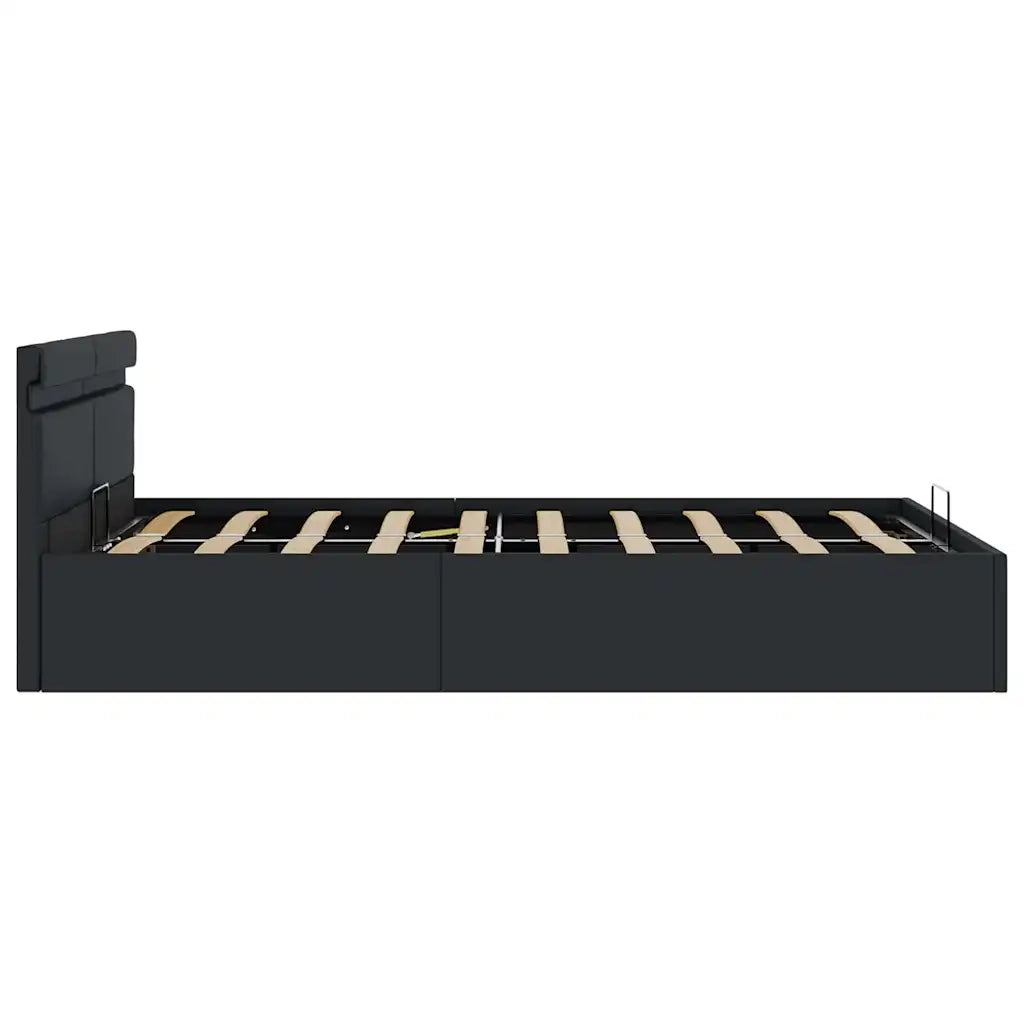 Giroletto Contenitore Idraulico LED Nero Similpelle 140x200 cm