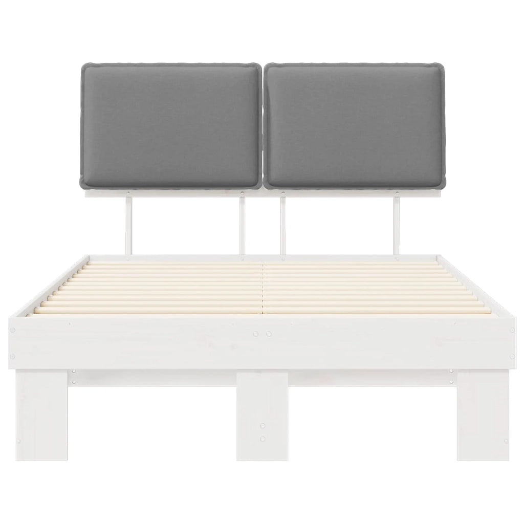 Letto con Testiera Rivestita Grigio chiaro 120 x 190 cm 877298