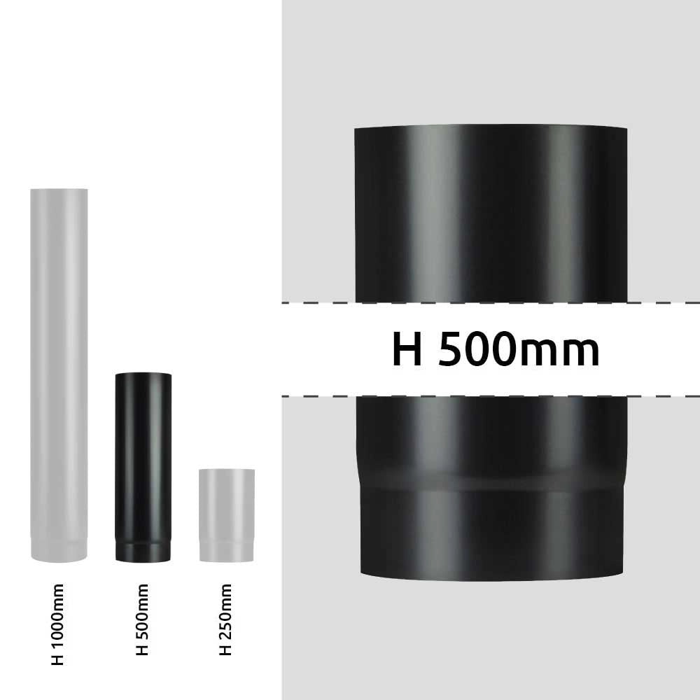 TUBO PER STUFA A LEGNA 'PLUS LIGHT' Ø 150x500 mm - SAVE