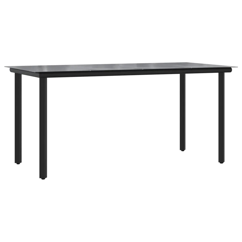 Set da Pranzo da Giardino 7 pz Nero con Cuscini in Polyrattan 3212325