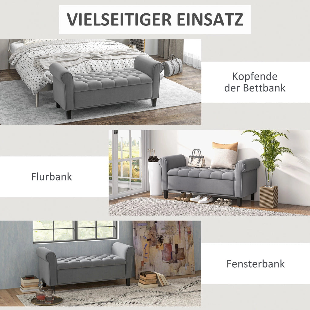 Pouf Imbottito ¨C Minimal ¨C Grigio 126x48.5x57 cm