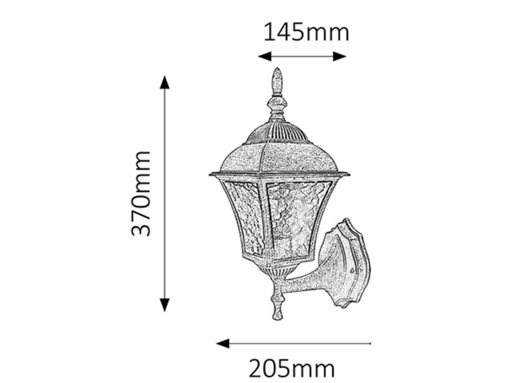 Applique esterno Toscana argento anticato E27 Rabalux 8397