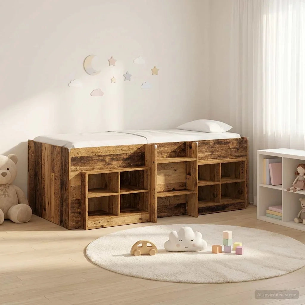 Struttura Letto Loft con Mobile 3 pz Legno antico 3423412
