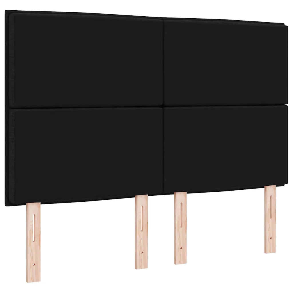 Testiera | Testata LED con strisce LED con Testiera | Testata Nero 144 cm Tessuto