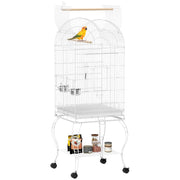 Gabbia per Uccelli con Ruote e Ripiano ¨C Xylo ¨C 51x51x153 cm Bianco