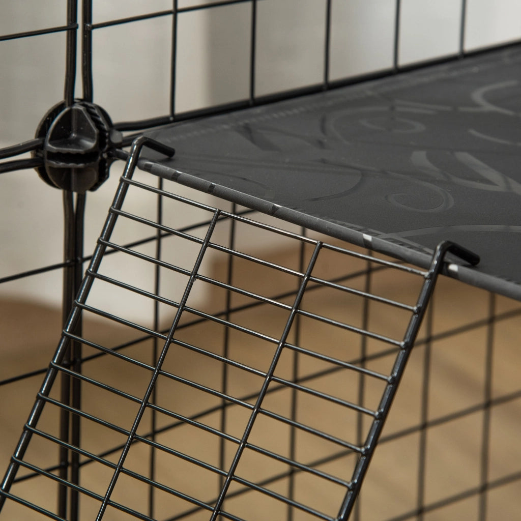 Recinto per Conigli Modulabile ¨C Minimal ¨C Acciaio, Nero, 105x105x70cm