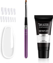 Kit di estensione per unghie con gel di unghia falso e pennellino 60ml, set di inizio per unghie brillanti con lampada UV LED per manicure.