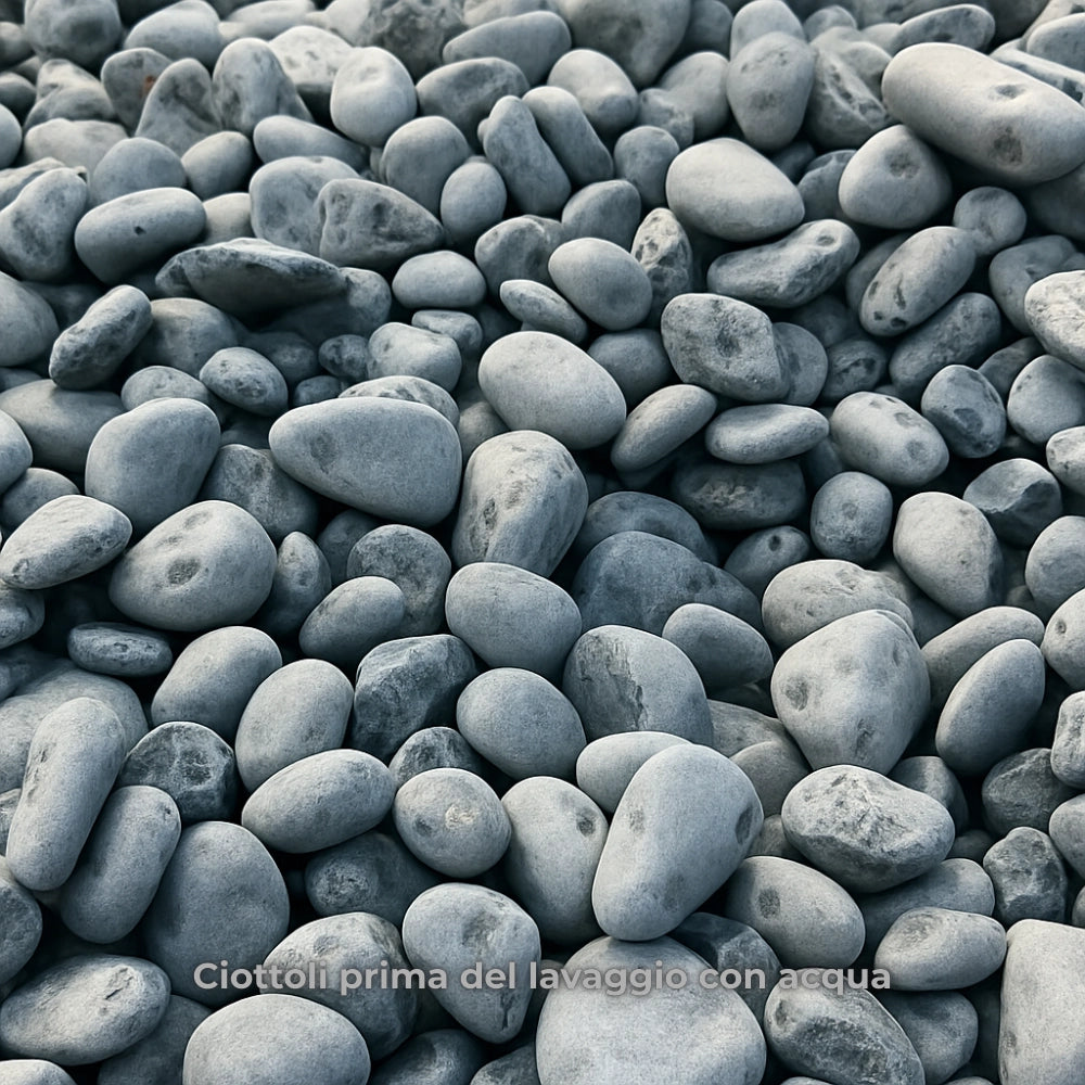 Ciottoli nero ebano pietre naturali decorativi giardini aiuole vasi *** misura 40/60, formato 25 kg, confezione 1