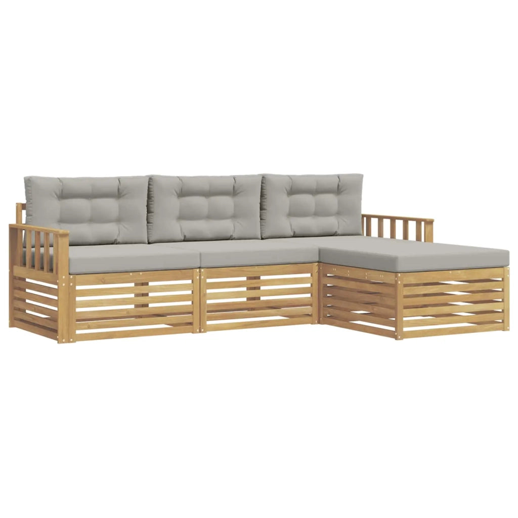 Set di divani da esterno 4 pcs Bianco e Grigio Chiaro 3390276