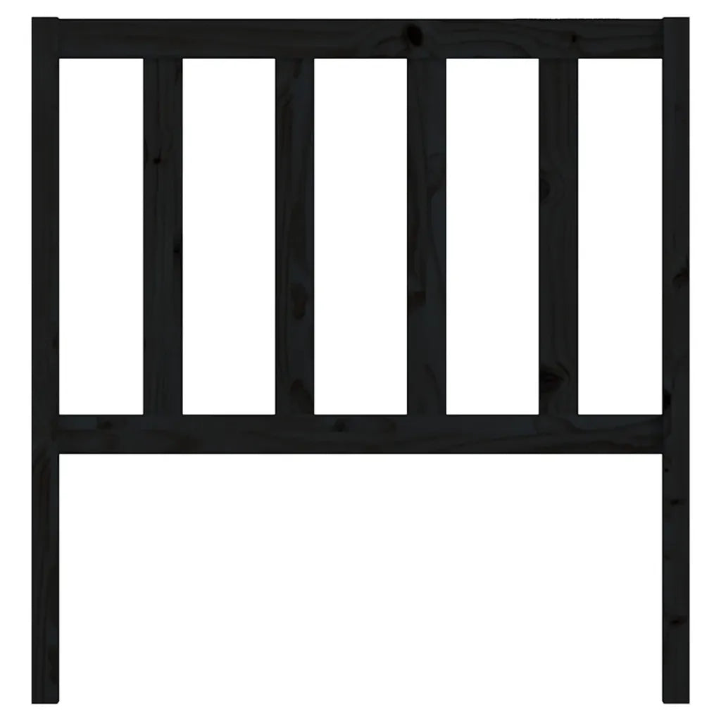Testiera per Letto Nera 81x4x100 cm in Legno Massello di Pino 817719