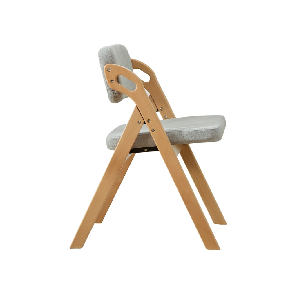 Sedia pieghevole imbottita con seduta sfoderabile in legno grigio