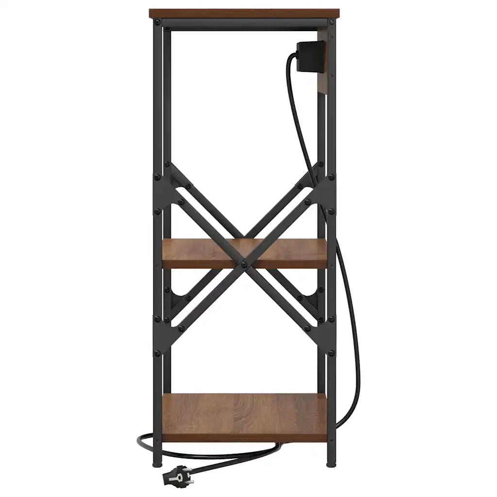 Comodino | Armadio da Notte | Mobiletto da notte con lo scaffale Rovere Marrone 41 x 31 x 76 cm