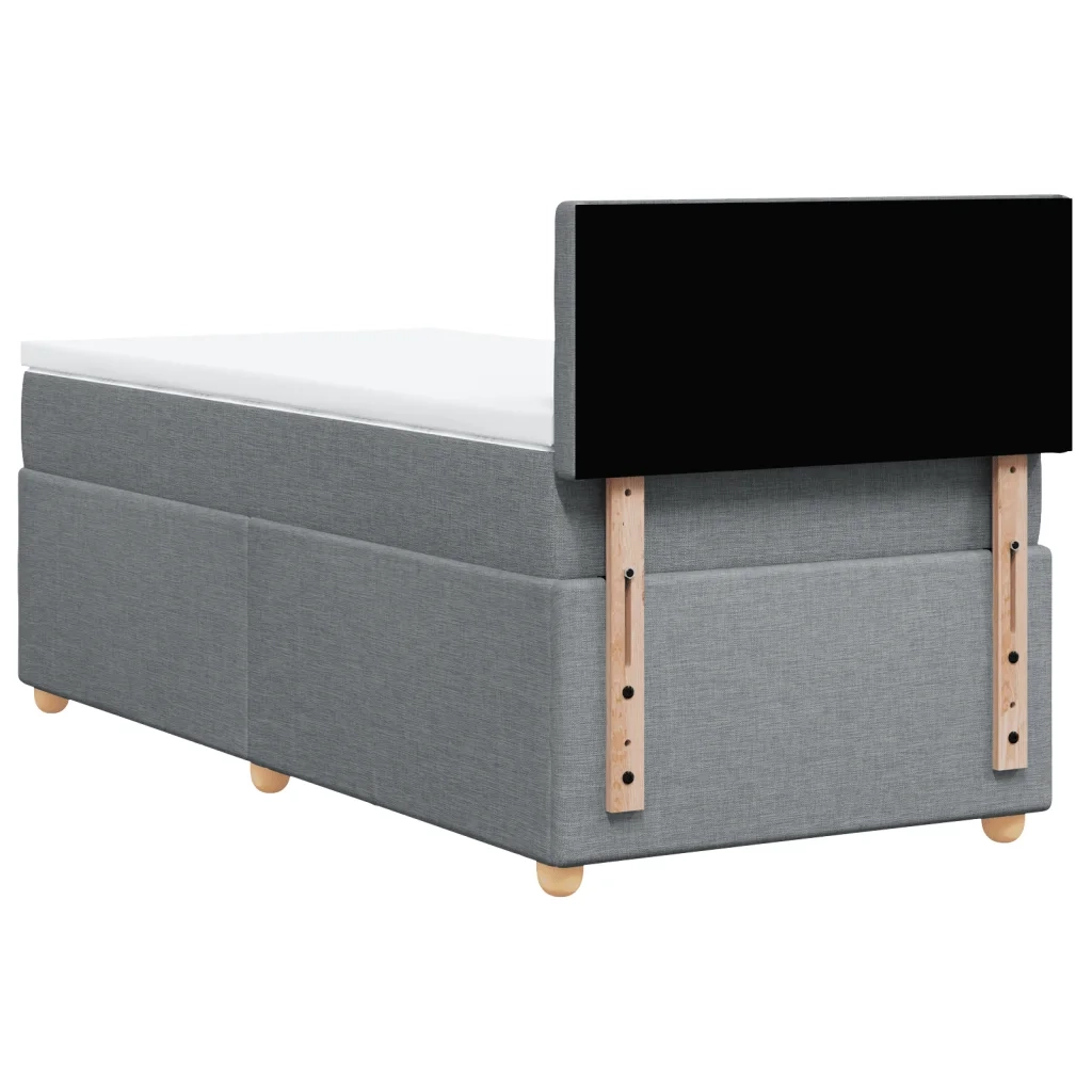 Letto singolo | Letto per adulti | Giroletto a Molle con Materasso Grigio Chiaro 80x200 cm Tessuto