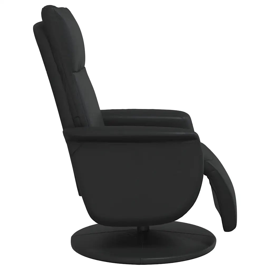 Poltrona Reclinabile con Poggiapiedi Nera in Similpelle 356549