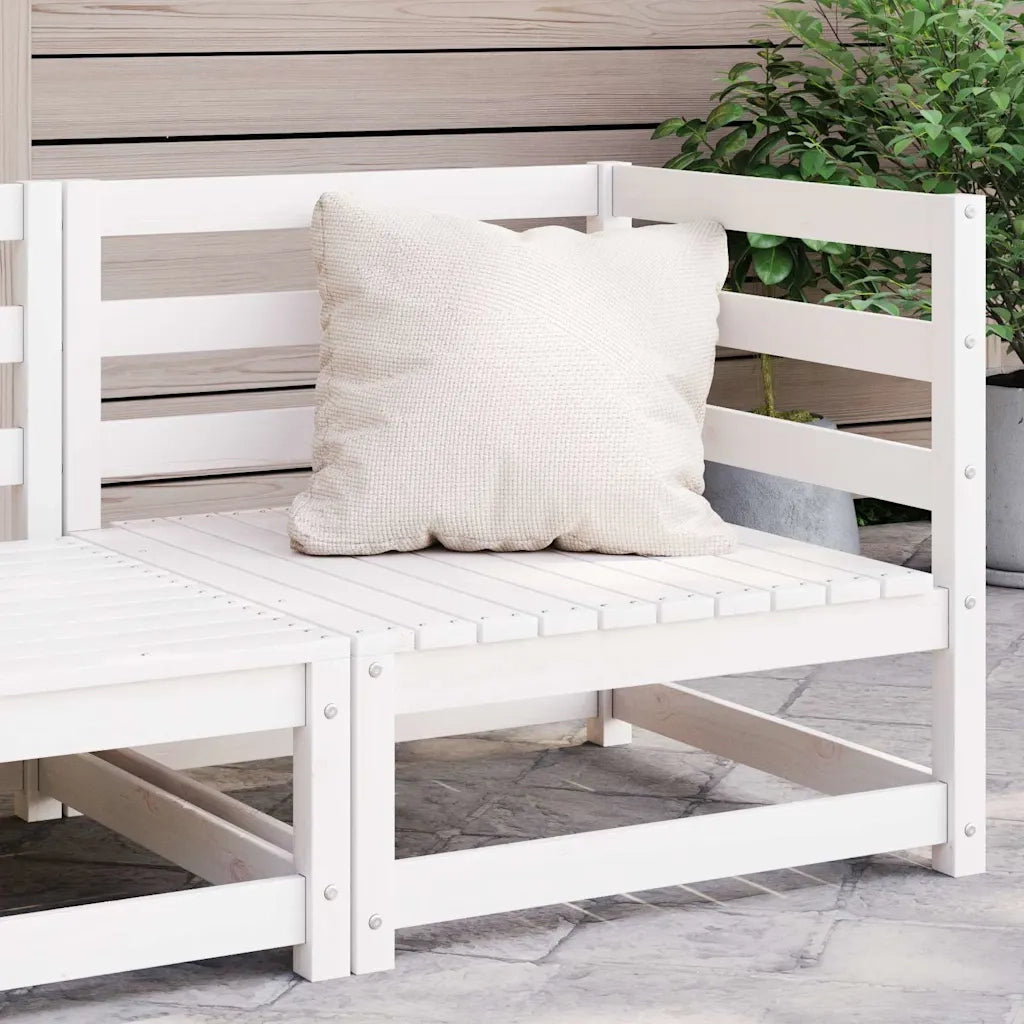 Divano Angolare da Giardino-Sofa da Giardino-Divanetto da esterno Bianco in Legno Massello di Pino 964791