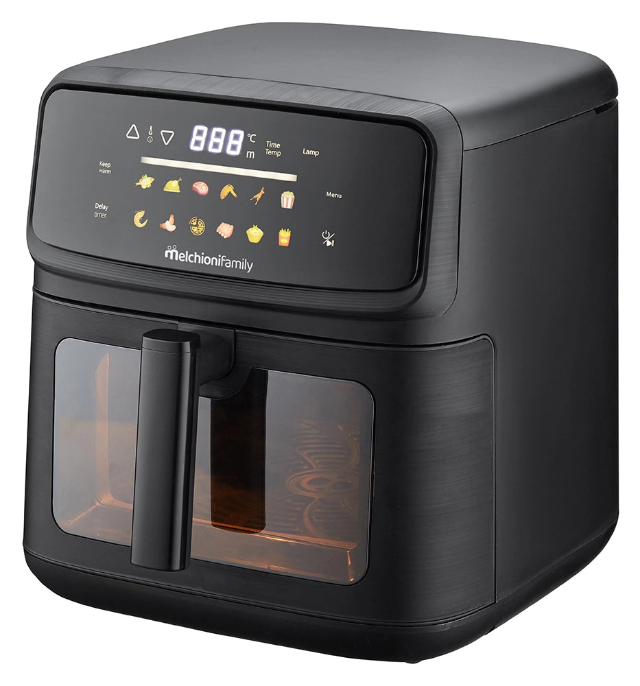 Friggitrice ad Aria MARTINA 10L Nero con Display a Colori, Doppia Resistenza e Timer 2100W, Temperatura 80-200°C