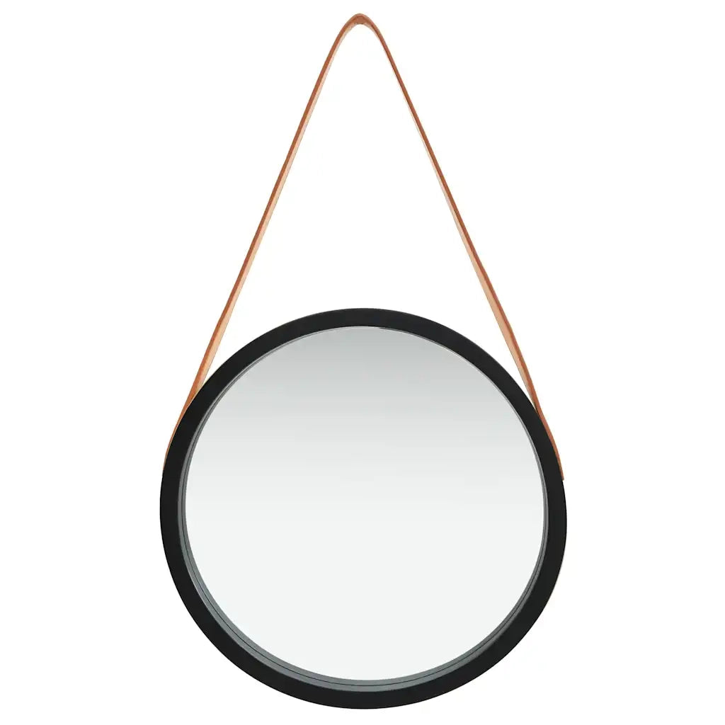 Specchio da Parete | Specchio decorativo con Cinghia 40 cm Nero