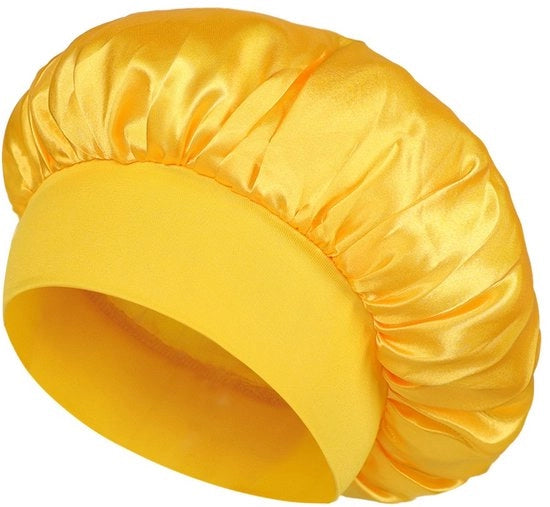 Due copri capelli a rete satinata con bordo ampio - copri capelli notturni in satin - diametro intorno alla testa circa 50-68 cm - copri capelli elastici in satin - copri capelli per donne con capelli lunghi e ricci - morbidi e comodi - cura capelli