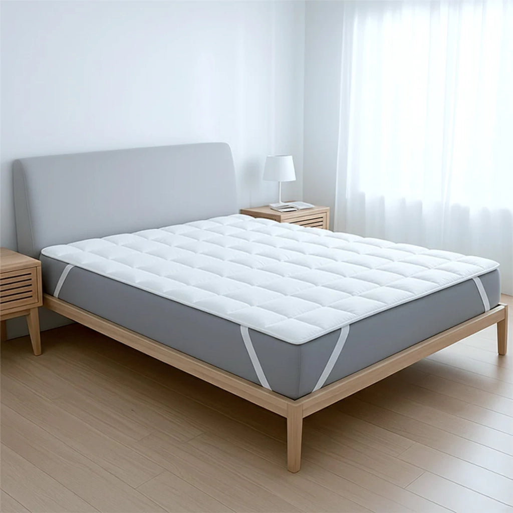 Topper 120x190 cm in Ovatta da 500 gr | Coprimaterasso Imbottito | Rivestimento in Microfibra Traspirante, Con Elastici agli Angoli | Protezione Materasso