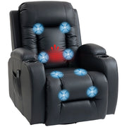 Poltrona Relax Massaggiante Elettrica con Riscaldamento ¨C Xylo ¨C Reclinabile Girevole 360¡ã Nero