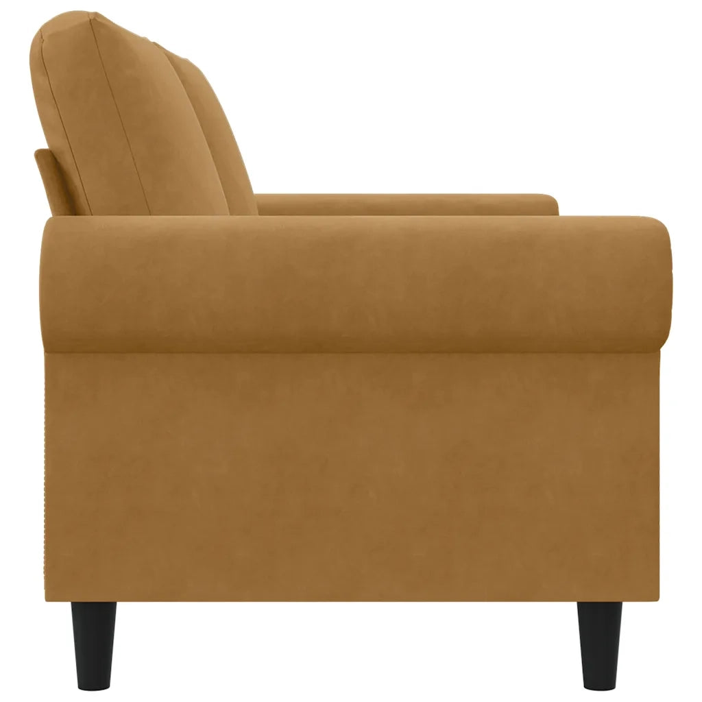 Divano a 2 Posti-Sofa 2 Posti Marrone 140 cm in Velluto 111708