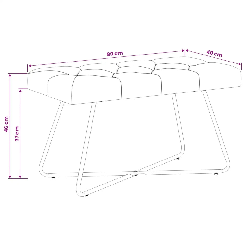 Panchina con bottoni imbottiti Grigio Scuro 80 x 40 x 46 cm 42038358