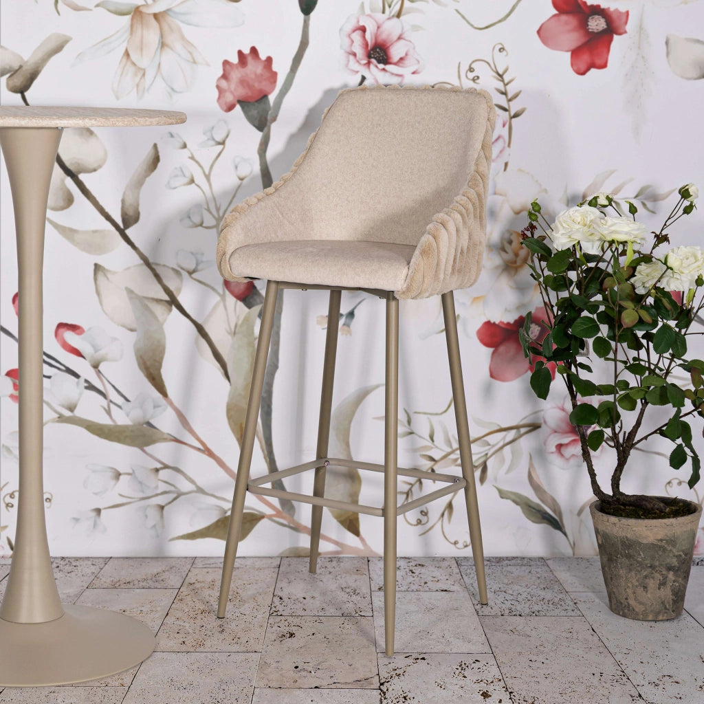 Spiti, Sgabello Imbottito, 52x46x111h cm Bianco Crema