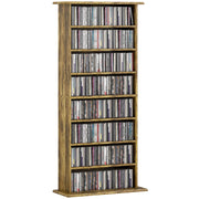 Libreria per CD e DVD ¨C zephmum ¨C marrone, 8 scomparti, 6 ripiani regolabili