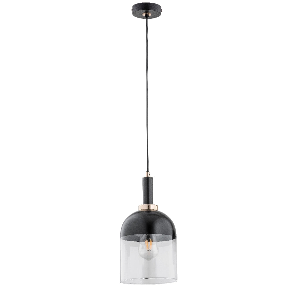 Lampada a sospensione moderna nera oro E27 Vento Alfa
