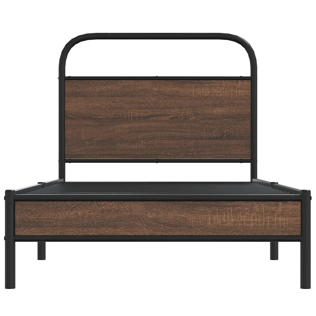 Giroletto senza Materasso-Struttura Letto Rovere Marrone 100x190 cm Truciolato 325420