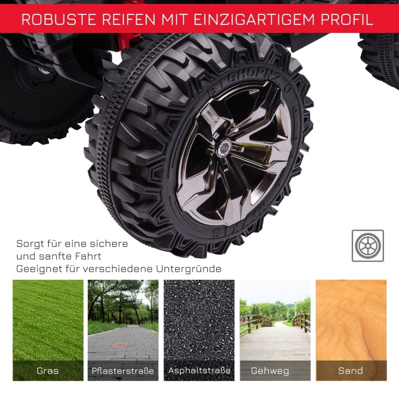 Quad elettrico per bambini, velocit¨¤ 3-8 km/h, autonomia 45 minuti, fari a LED, lettore musicale con USB, per bambini dai 3 ai 5 anni.