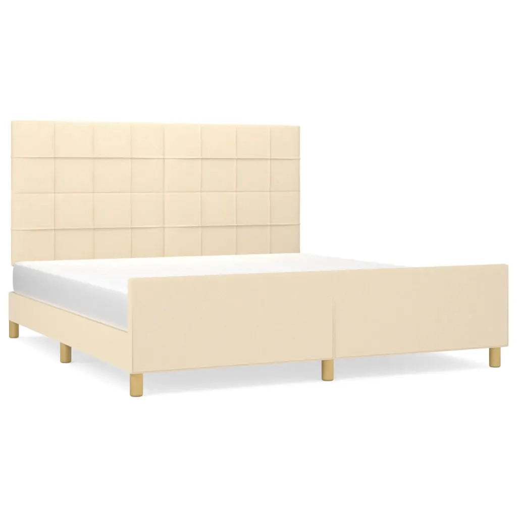 Giroletto senza Materasso-Struttura Letto Crema 180x200 cm in Tessuto 131161