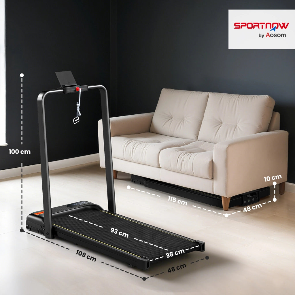 Tapis Roulant Pieghevole con Inclinazione Regolabile, Velocit¨¤ 1-10 km/h, Display LED e Telecomando, Nero