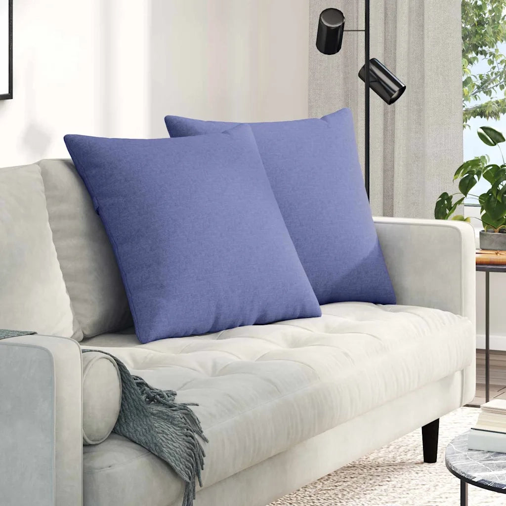 Cuscini da Divano 2 pz | Cuscini per sedie Blu jeans 80 x 80 cm Tessuto