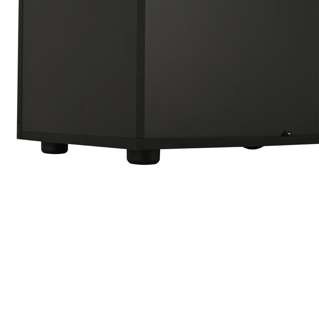 Sideboard moderno 160 cm con LED; USB; 4 cassetti e ante lucide; nero