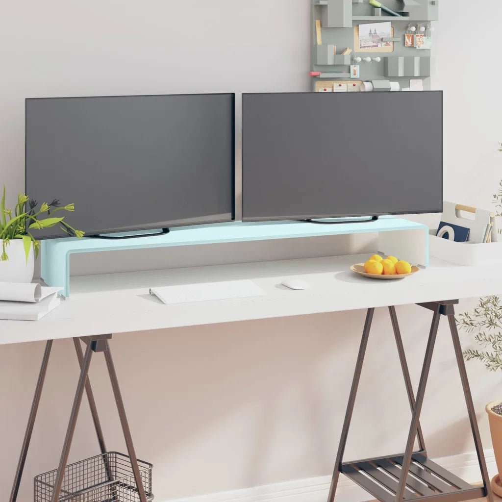 Supporto TV / Rialzo Monitor in Vetro Verde 110x30x13 cm 244148