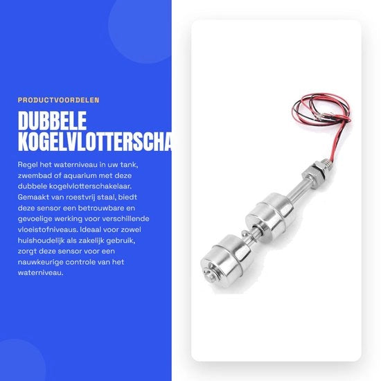 Regolatore di Nivello Acquatico a Doppia Vite con Sensore in Acciaio Inossidabile - 100 mm