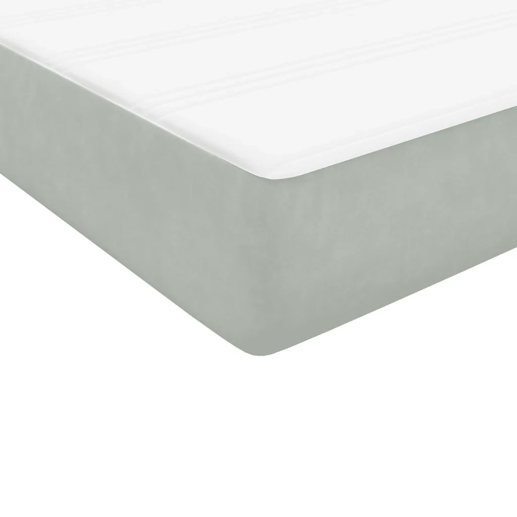 Giroletto a Molle con Materasso Grigio Chiaro 160x210cm Velluto 3318117