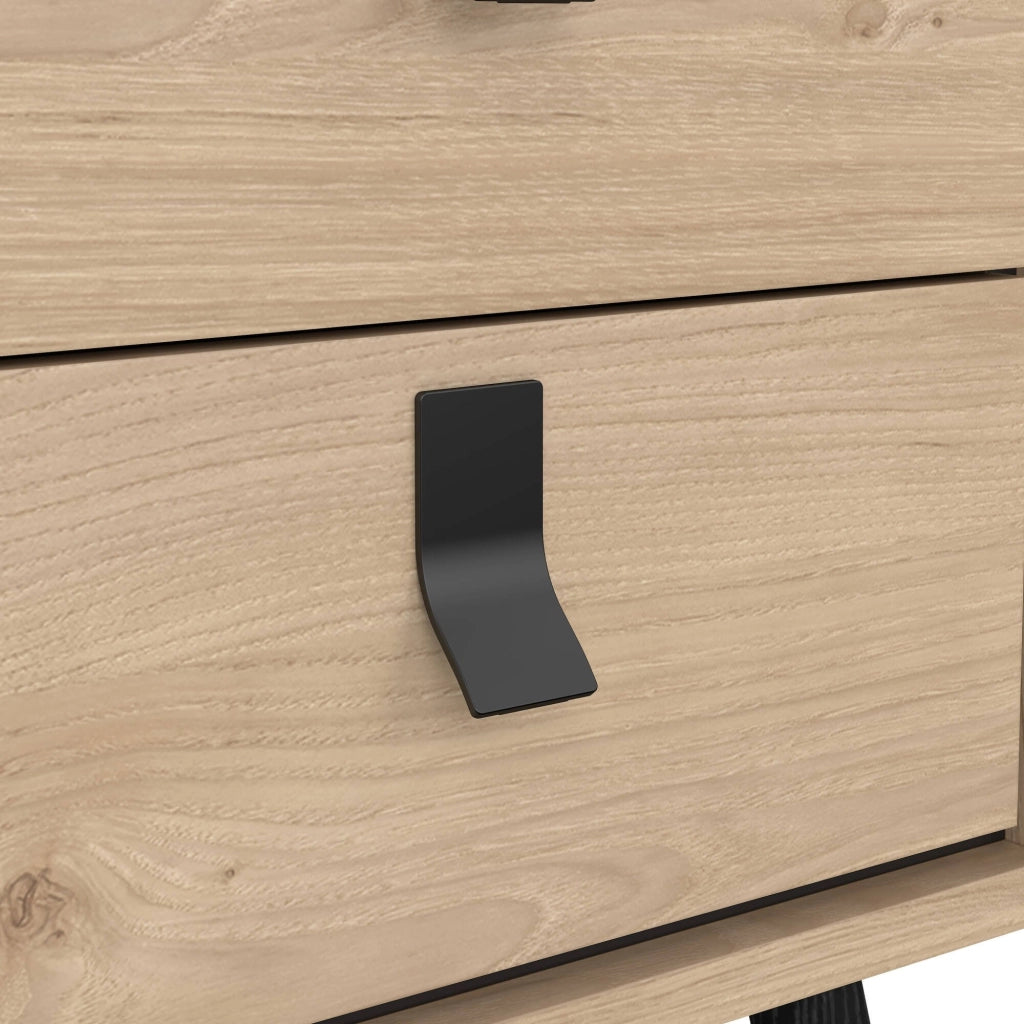 Comodino Jean, Comò basso, Tavolino da notte, Mensola da letto, 43x40 h60 cm, Rovere