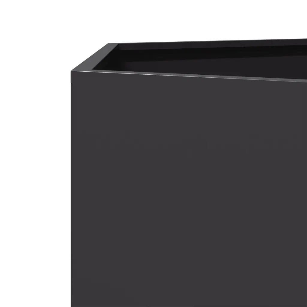 Fioriera da Giardino-Vaso da Esterno-Contenitore per Piante Nera Esagono 46x40x45 cm in Acciaio