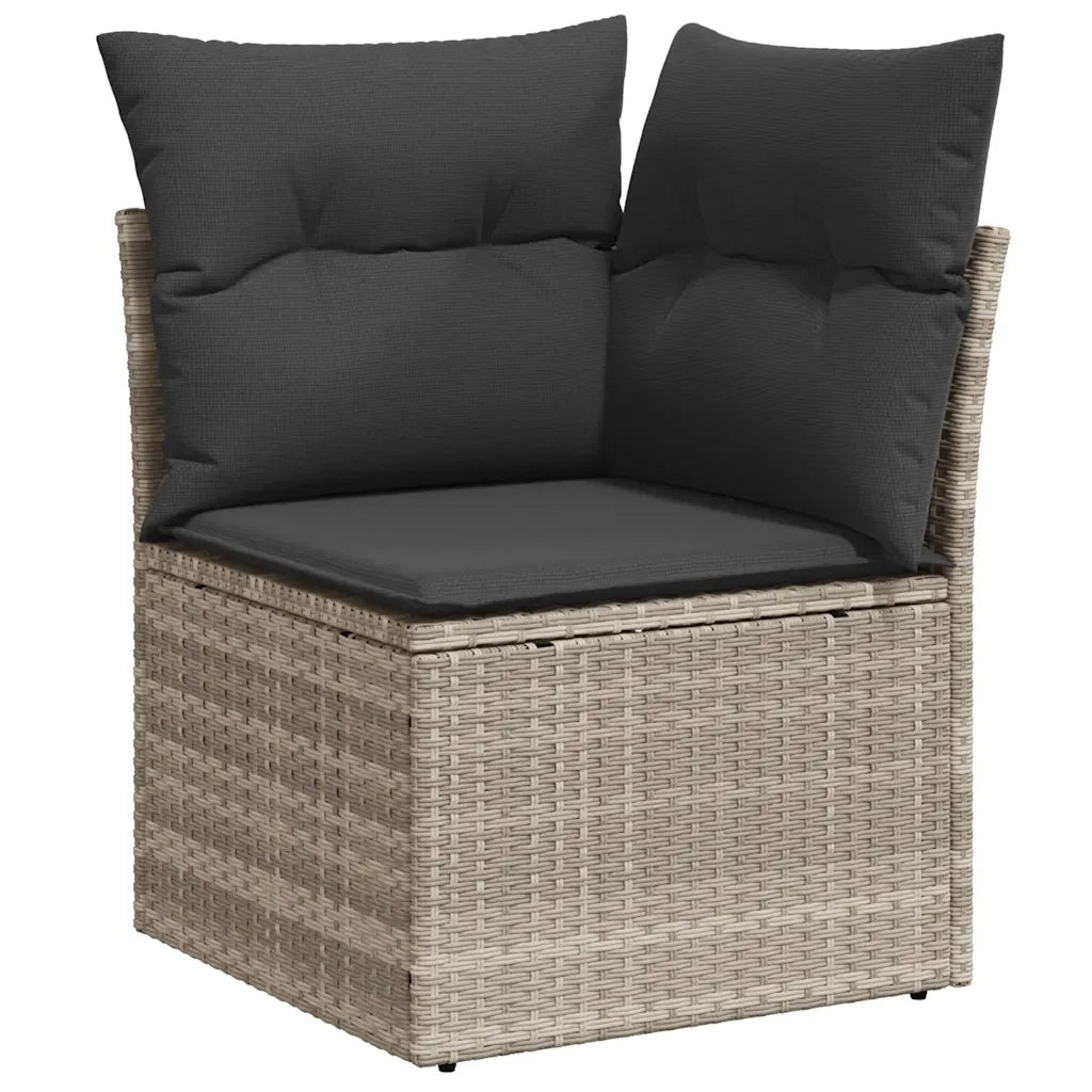 Set Divano da Giardino 6pz con Cuscini Grigio Chiaro Polyrattan 3220581