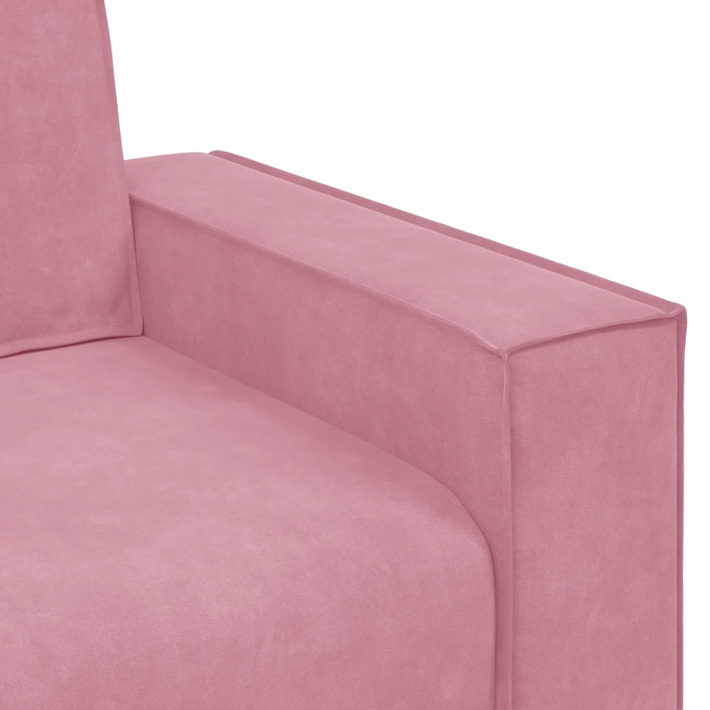 Set di Divani 3 pz con Cuscini rosa in Velluto 3324621