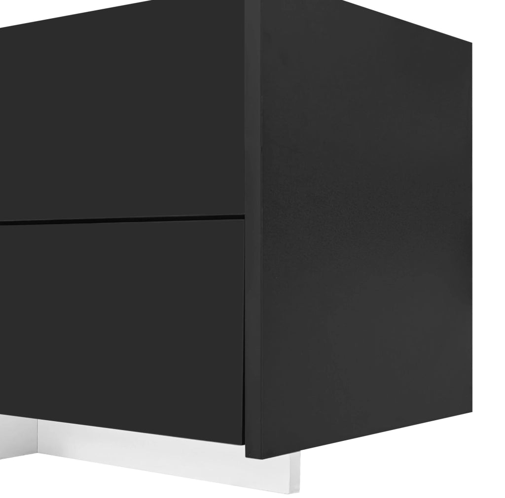 Mobile TV 170x30x39 cm con 3 ante; cassetto e anta a ribalta in truciolare nero e bianco